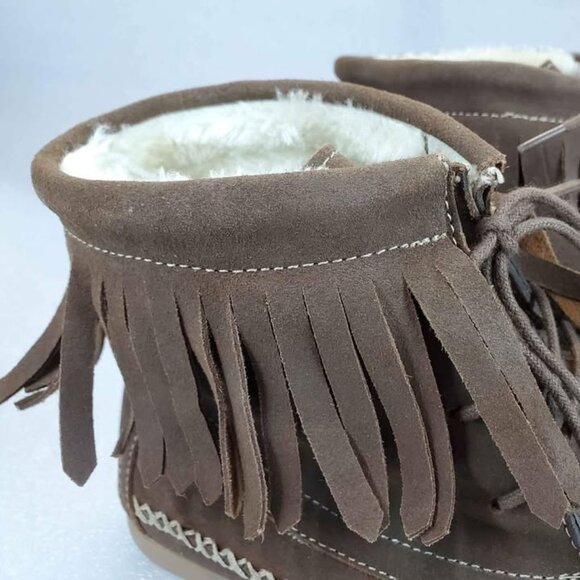 Aldo Men's Sumeriski Brown Leather Moccasin Boots NIB | US 10.5 - Picture 5 of 9